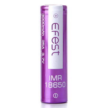 New Version Efest IMR 18650 Battery White Purple, 35A, 3000 mAh